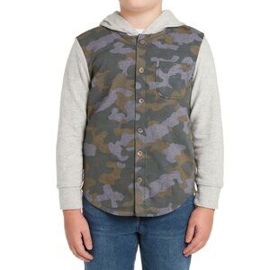 🔥 5 for $30 🔥 Art Class Boys Camo Hooded Button-Up Shirt | Size M (8/10)